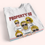 Dad Custom Shirt Property Of My Kids Personalized Gift