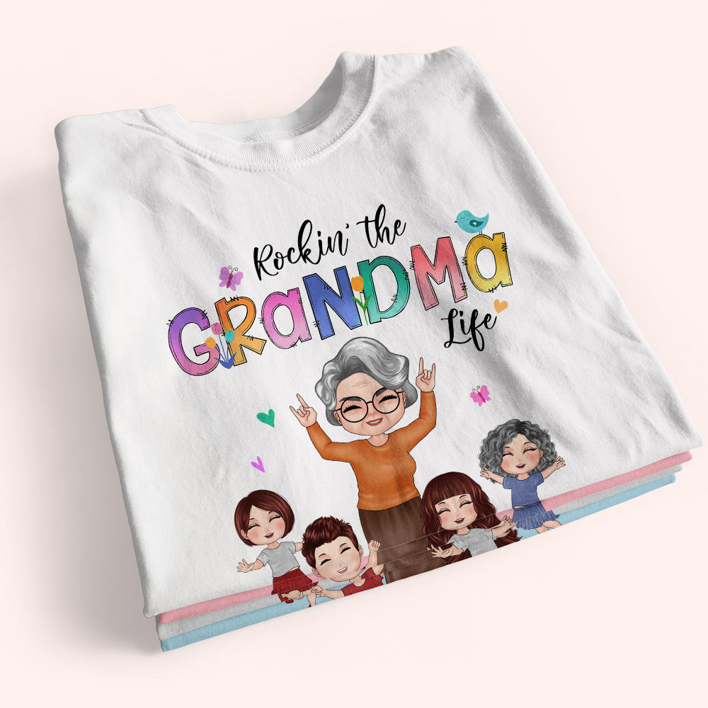 Grandma Custom Shirt Rocking The Grandma Life Personalized Gift