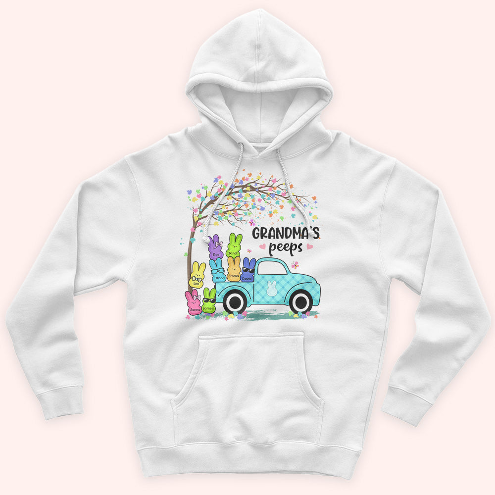 Easter Custom Shirt Grandma's Peeps Vintage Truck With Grandkids Name Personalized Gift