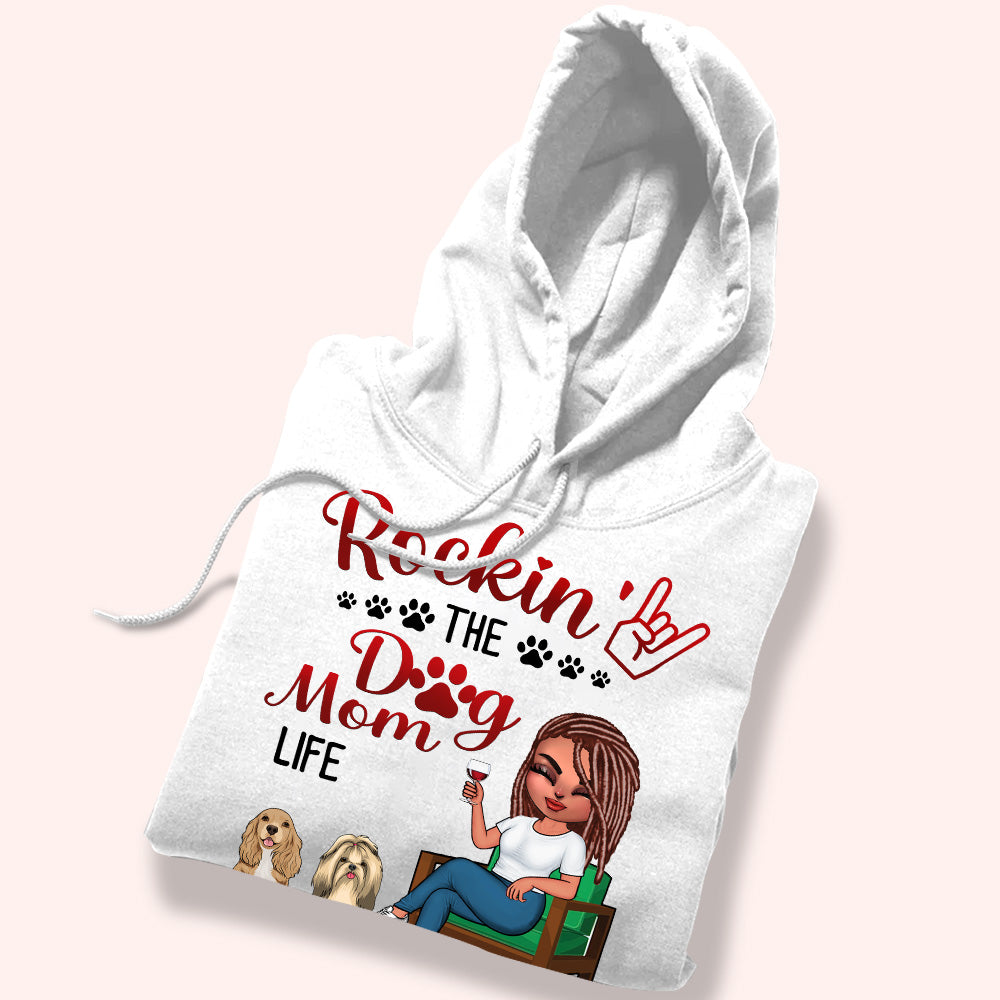 Dog Lady Custom Shirt Rockin The Dog Mom Life Personalized Gift For Dog Lover