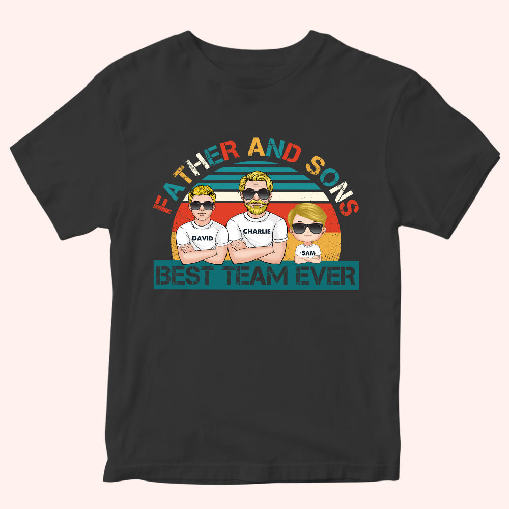 Dad Custom Shirt Father And Sons Best Team Ever Personalized Gift