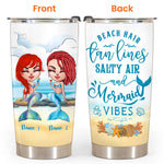 Mermaid Custom Tumbler Beach Hair Salty Air Summer Personalized Best Friend Gift