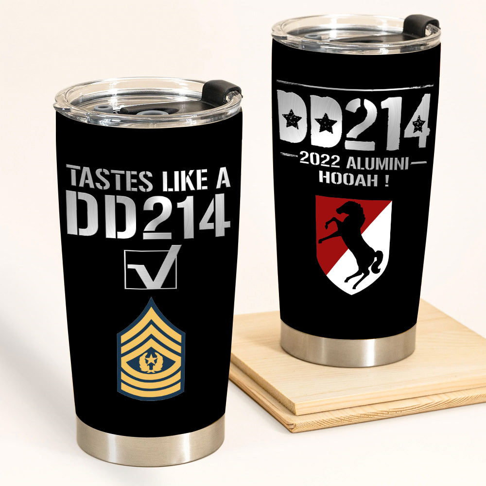 Veteran Custom Tumbler Tastes Like A DD214 Personalized Gift
