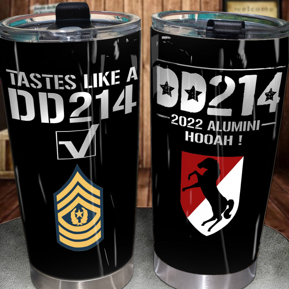 Veteran Custom Tumbler Tastes Like A DD214 Personalized Gift
