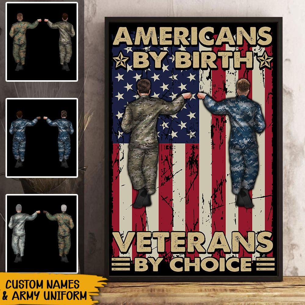 Veteran Custom Poster American By Birth Veteran By Choice Personalized Gift - PERSONAL84