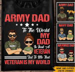 Veteran Custom Shirt To The World My Dad Just A Veteran But To Me That Veteran Is My World Personalized Gift - PERSONAL84