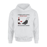 Wine, Lawn Mower She Needs Wine And Mower - Standard Hoodie - PERSONAL84