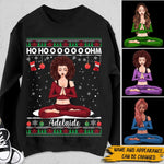 Yoga Custom Ugly Sweater Ho Ho Ho Ohm Personalized Gift - PERSONAL84