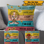 Yoga Pillow Personalized Name I'm Mostly Peace Love And Light Personalized Gift - PERSONAL84