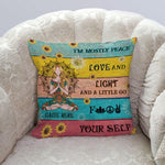Yoga Pillow Personalized Name I'm Mostly Peace Love And Light Personalized Gift - PERSONAL84