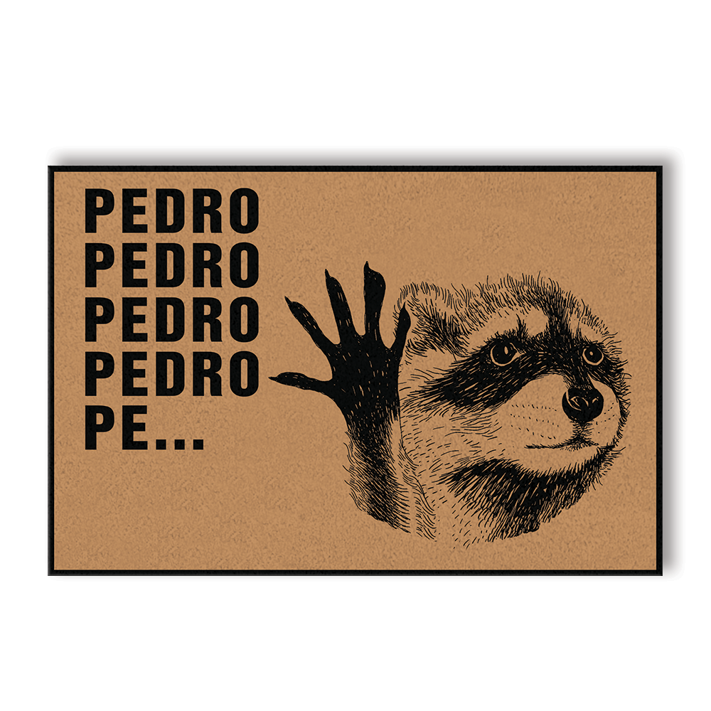 Pedro the Dancing Raccoon Door Mat, Funny Welcome Doormat