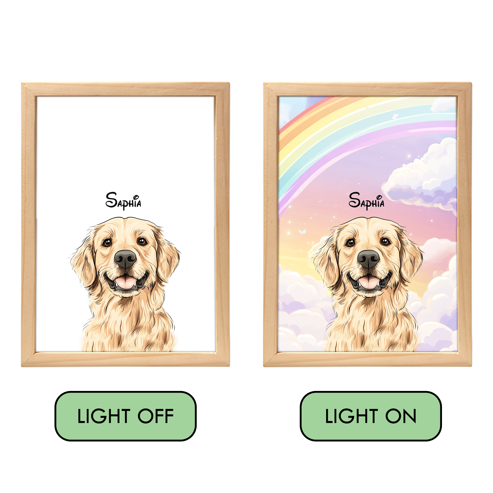 Custom Glowing Pet Portrait Frame