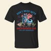 Don&#39;t Mess With American Dad - You&#39;ll Get Kicked, Personalized Dino Dad Shirt, Gift For Dad