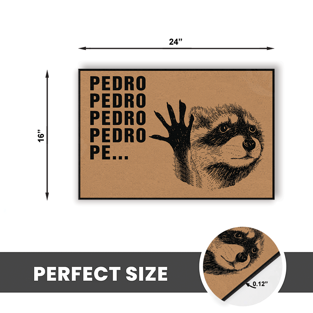 Pedro the Dancing Raccoon Door Mat, Funny Welcome Doormat