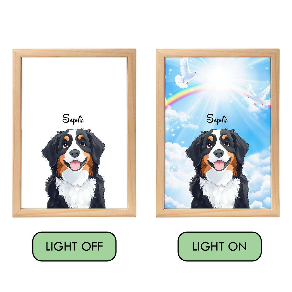 Custom Glowing Pet Portrait Frame