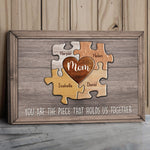 Puzzle Canvas Mom You Are The Piece That Holds Us Together Personalized Canvas Gift For Mother Grandma