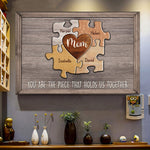 Puzzle Canvas Mom You Are The Piece That Holds Us Together Personalized Canvas Gift For Mother Grandma