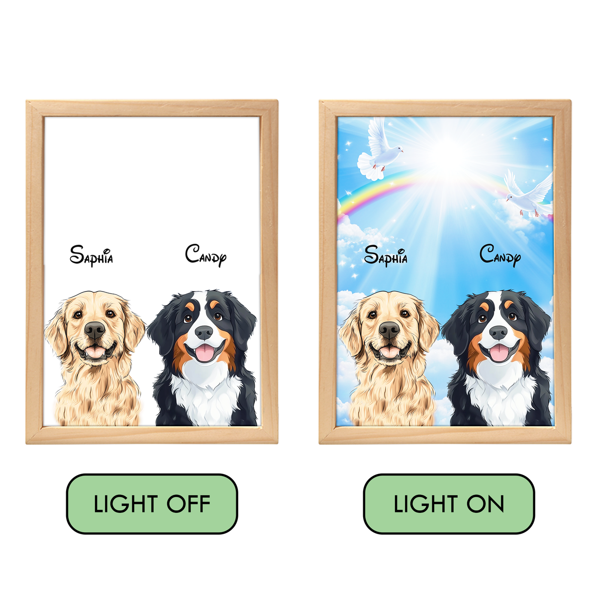 Custom Glowing Pet Portrait Frame