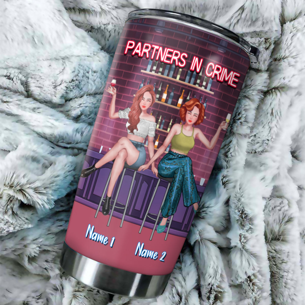 Bestie Custom Tumbler Partners In Crime If We Get Caught Funny Personalized Gift For Best Friend