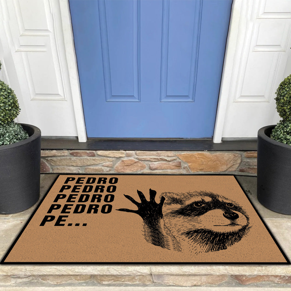 Pedro the Dancing Raccoon Door Mat, Funny Welcome Doormat