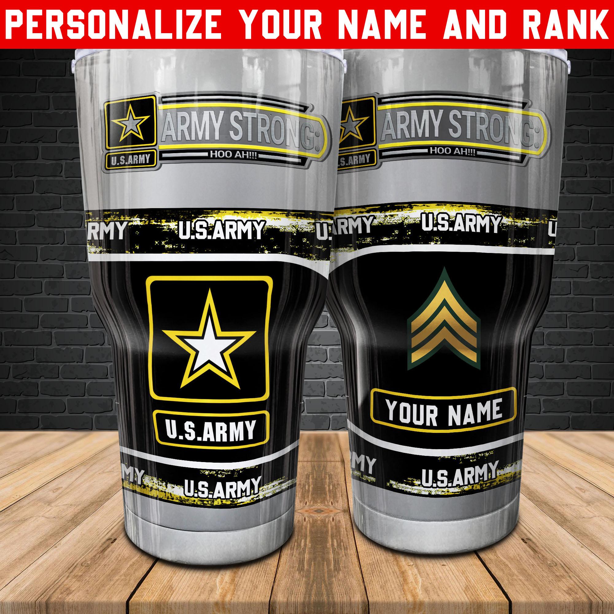 Army Strong Military Tumbler US Army Tumbler Personalized Military Retirement Gift