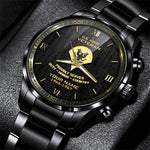 Military Black And Gold Fashion Watch US Army Veteran Watch Personalized Gift For Veterans