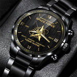 US Space Force Delta Watch Duty Honor Country Space Force Black And Gold Watch Custom Military Gift