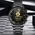 Military Black And Gold Fashion Watch US Army Veteran Watch Personalized Gift For Veterans