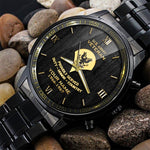 Military Black And Gold Fashion Watch US Army Veteran Watch Personalized Gift For Veterans