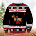 Horse Riding Custom Ugly Wool Sweater Oh What Fun It Is To Ride Personalized Christmas Gift