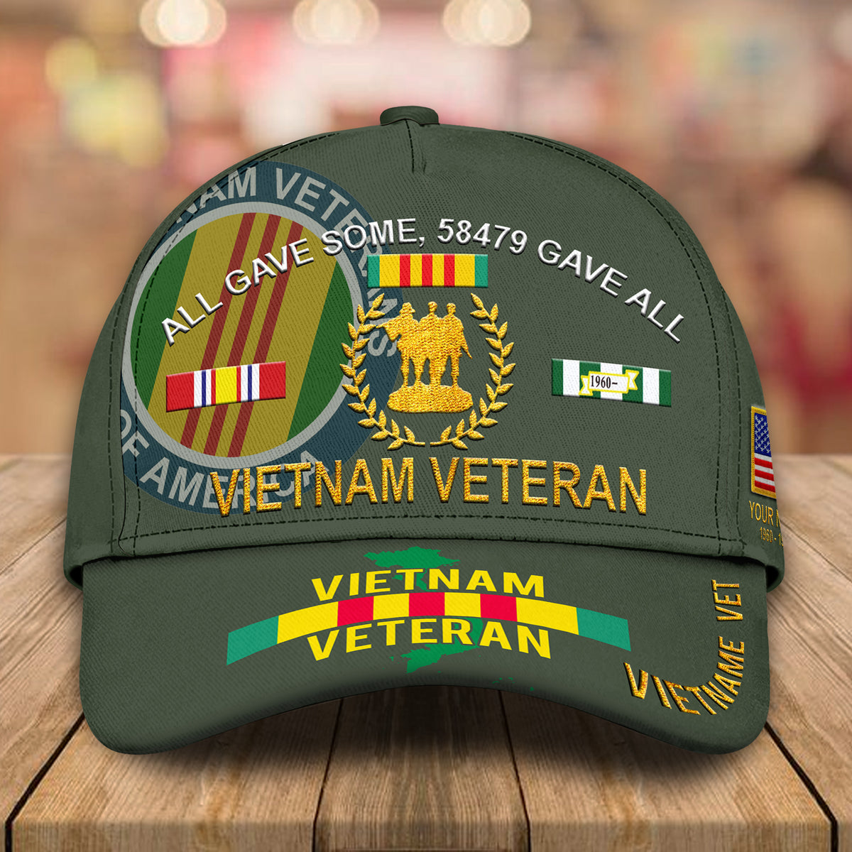 Veteran Custom Cap All Gave Some 58479 Gave All Vietnam Veteran Personalized Gift