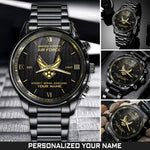 US Air Force Black Watch Integrity Service Excellence Fashion Waist Watch Personalized Military Gift