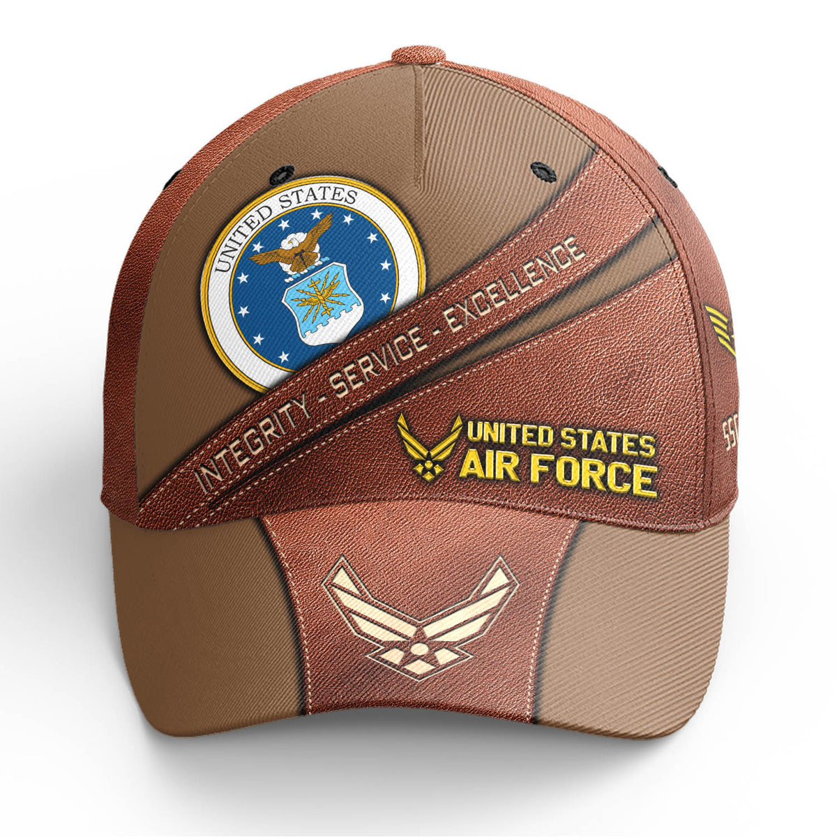 United States Air Force Cap New Version Integrity Service Excellence USAF Brown Cap Custom Military Gift