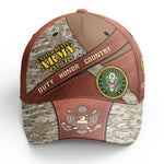 US Army Camouflage Brown Cap Duty Honor Country Military Hat Personalized Army Gift