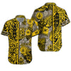 United States Army Hawaiian Shirt Black Yellow Floral Military Tropical Shirt Personalized US Army Gift