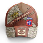 82nd Airborne Division Camo Brown Cap 82nd Airborne (AA) Military Hat Personalized Military Gift