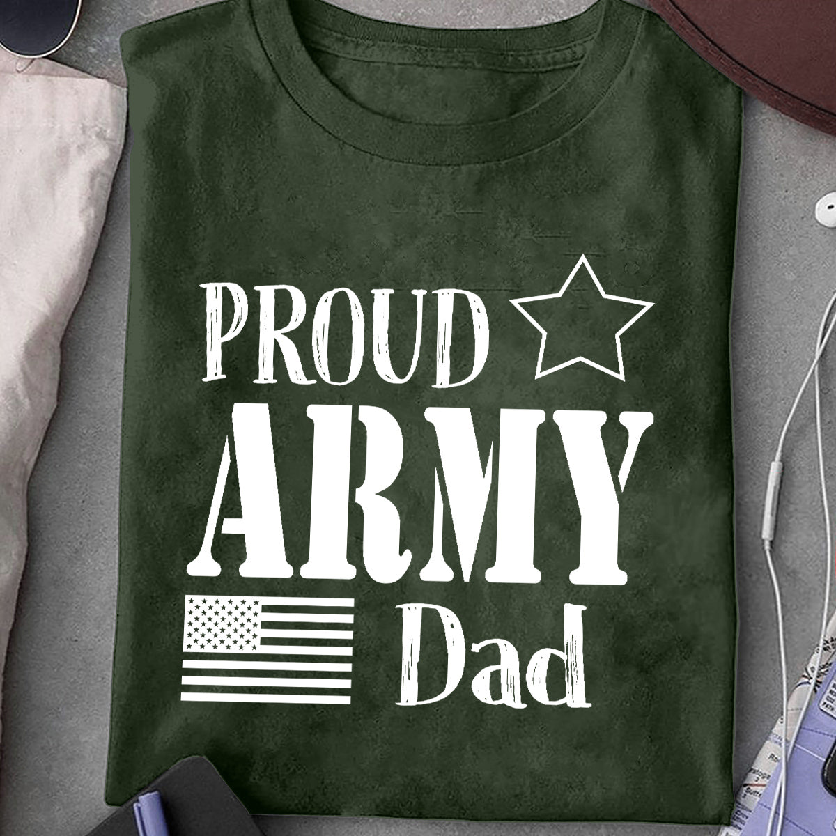 Proud Army T-Shirt Military US Flag Shirt Army Personalized Family Gift