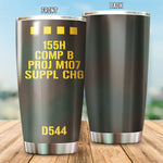 155H Comp B Proj M107 Tumbler US Army Green Tumbler D544 Military Gift