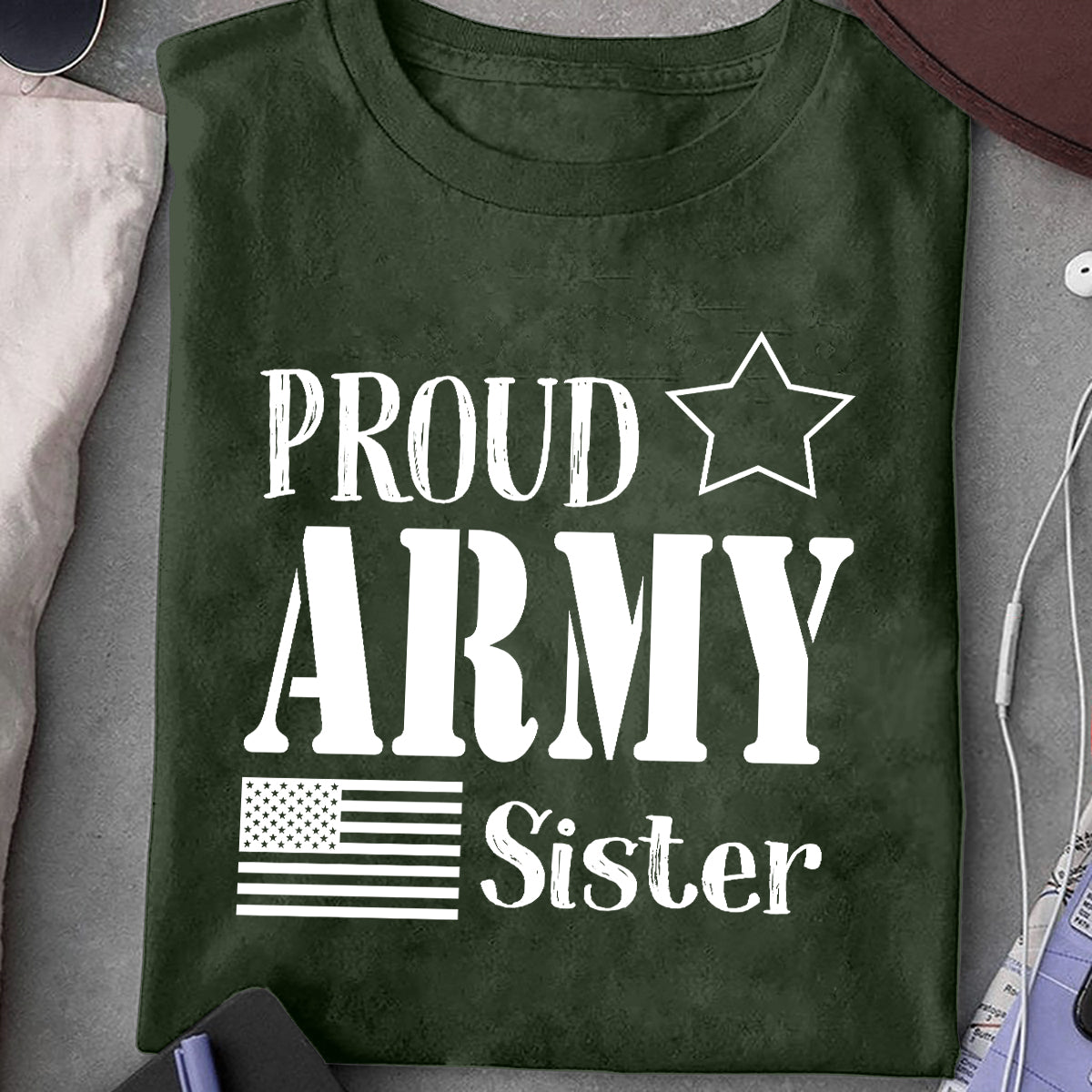 Proud Army T-Shirt Military US Flag Shirt Army Personalized Family Gift