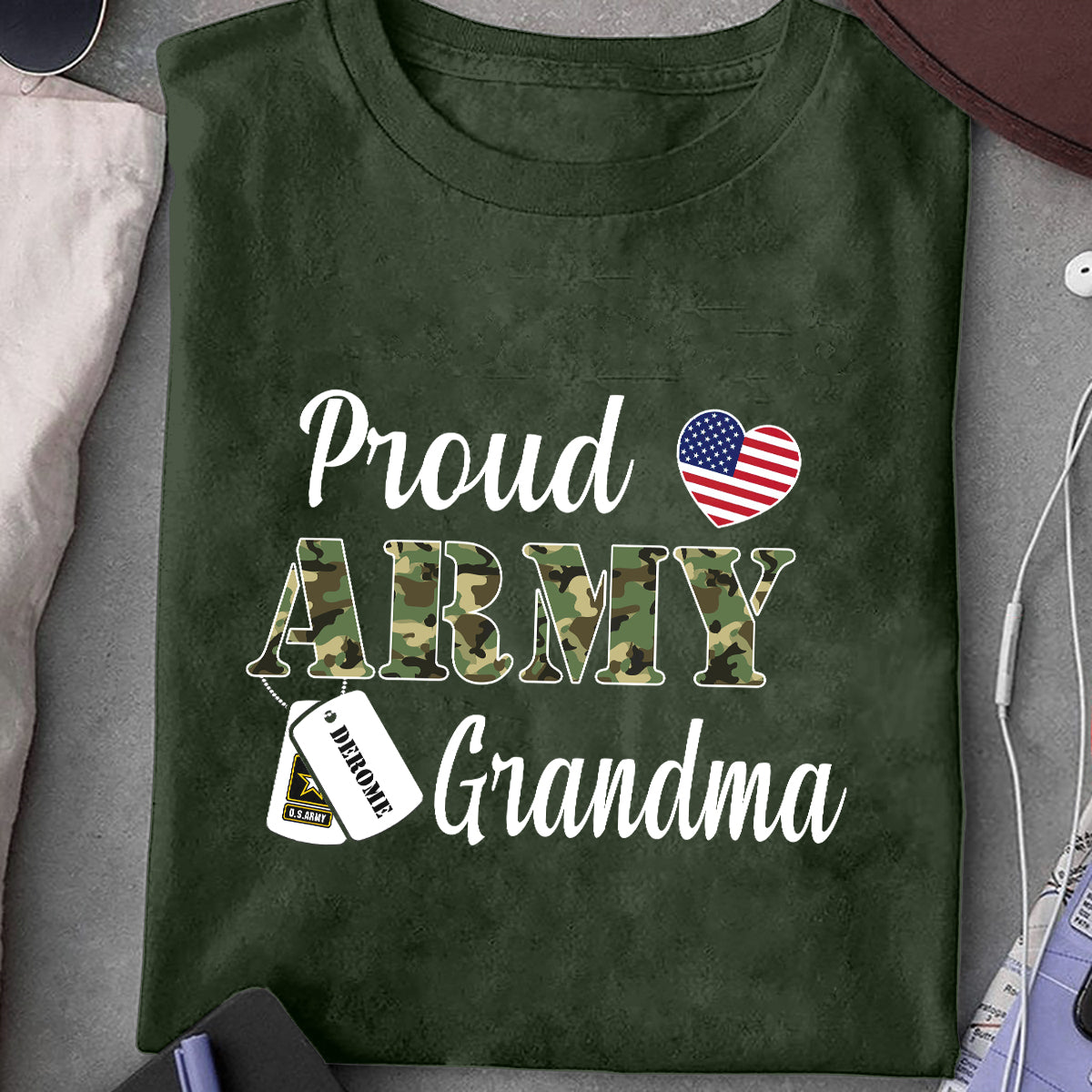 U.S Army T-Shirt Proud Army Camouflage Shirt Personalized Military Family Gift