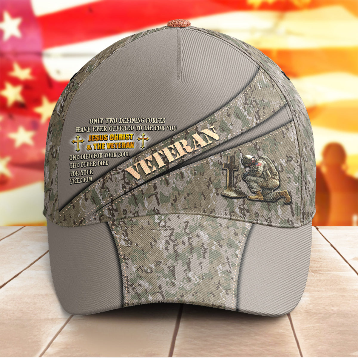 Religious Army Cap Jesus Christ And The Veteran Camouflage Cap United States Army Gift