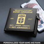 82nd Airborne Emblem Wallet Airborne Duty Honor Country Wallet Personalized Military Gift