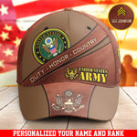 United States Army Brown Cap Honor Country US Army Emblem Cap Custom Name And Army Rank Gift