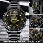 US Space Force Logo Custom Military Fashion Watch Duty Honor Country Space Force Personalized Your Name And Rank