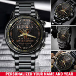 Vietnam Veteran Black Watch My Oath Never Expires Veteran Wrist Watch Personalized Soldier Gift