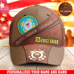 United States Coast Guard Cap U.S. Coast Guard Semper Paratus Brown Hat Personalized Military Gift