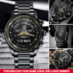 Freemasonry Black Watch Faith Hope Charity Men Watch Personalized Masonic Gift