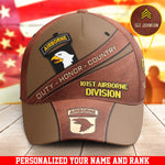 101st Airborne Division Brown Hat Screaming Eagle Military Cap Personalized Name And Rank Gift