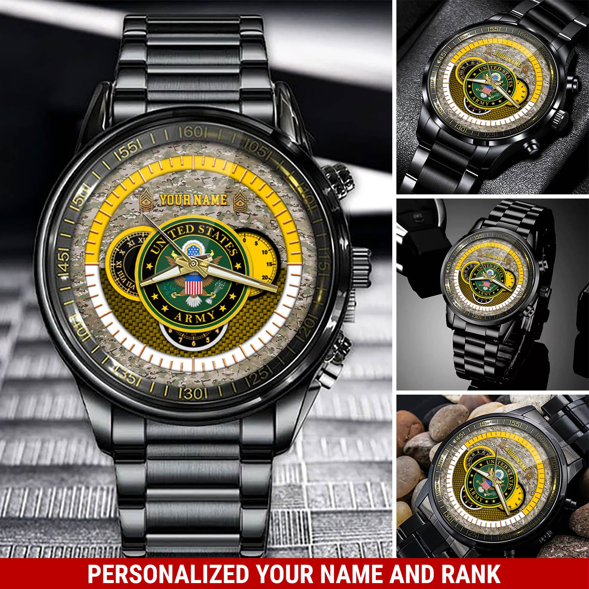 US Army Watch Fashion US Army Eagle Black Watches Proud Army Personalized Military Gift