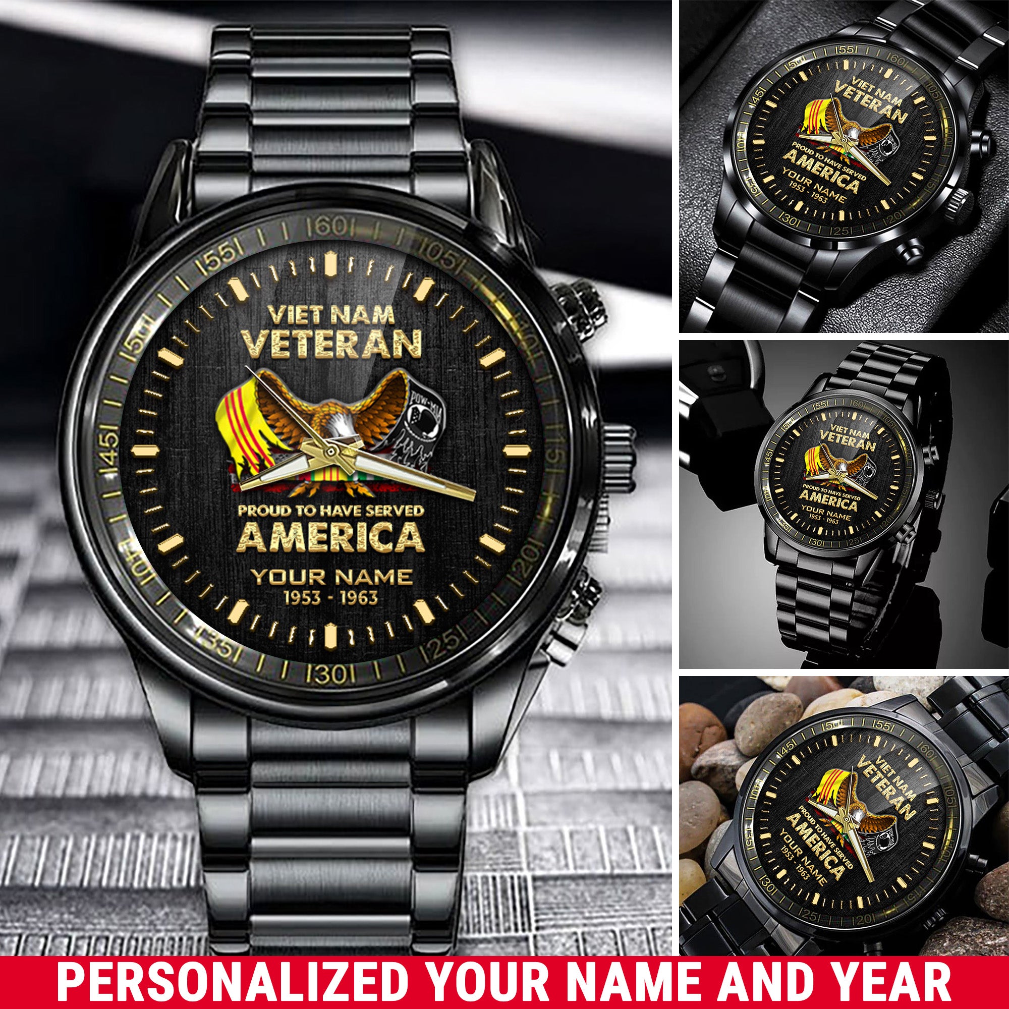 Vietnam Veteran Watch Proud To Have Served America Fashion Watch Custom Vietnam Veteran Gift